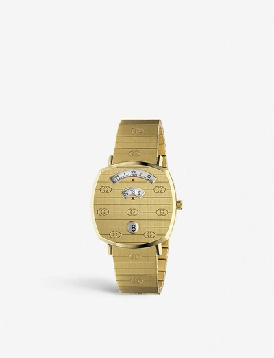 Gucci Ya157403 Grip Yellow-gold Pvd Watch | ModeSens