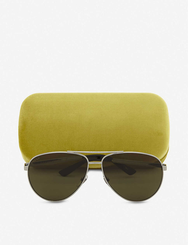 gucci gg0137s aviator sunglasses