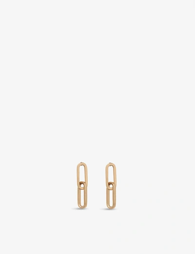 Shop The White Company Gold-plated Brass Chain Link Earrings In Pale Gold