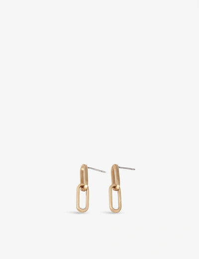 Shop The White Company Gold-plated Brass Chain Link Earrings In Pale Gold