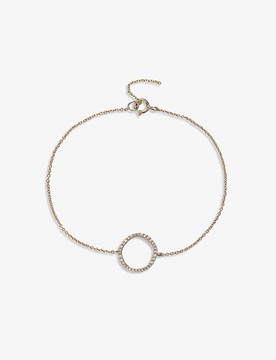 Shop The White Company Crystal-embellished Gold-plated Sterling Silver Bracelet In Pale Gold