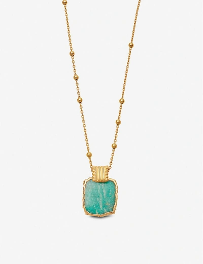 Shop Missoma Women's Gold Lena 18ct Yellow Gold-vermeil And Amazonite Charm Necklace