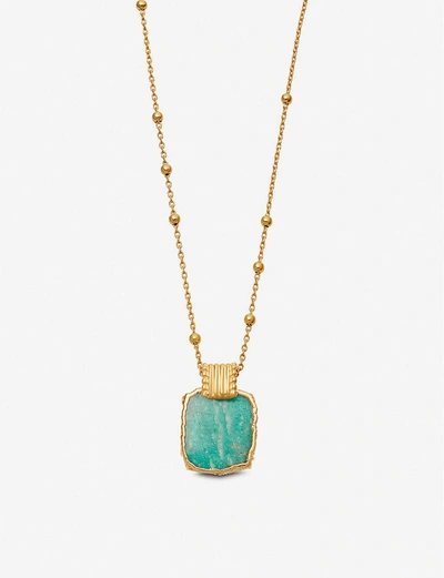 Missoma Lena 18ct Yellow Gold-vermeil And Amazonite Charm Necklace In Gold