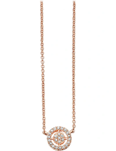 Shop Astley Clarke Mini Icon Aura 14ct Rose-gold And Diamond Pendant Necklace