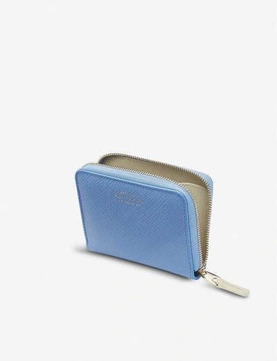 Shop Smythson Panama Cross-grain Leather Coin Purse