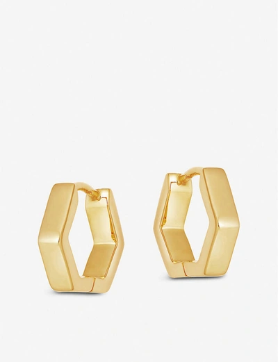 Shop Missoma Hex 18ct Yellow Gold-plated Vermeil Huggie Earrings