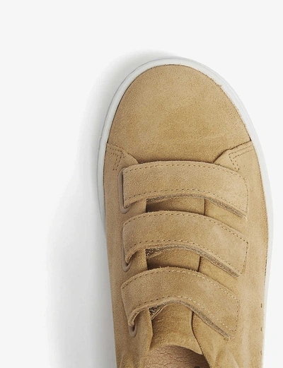 Shop Sandro Suede Strap Trainers In Sand