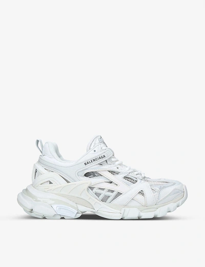 Shop Balenciaga Women's White Women's Track.2 Nylon And Mesh Trainers