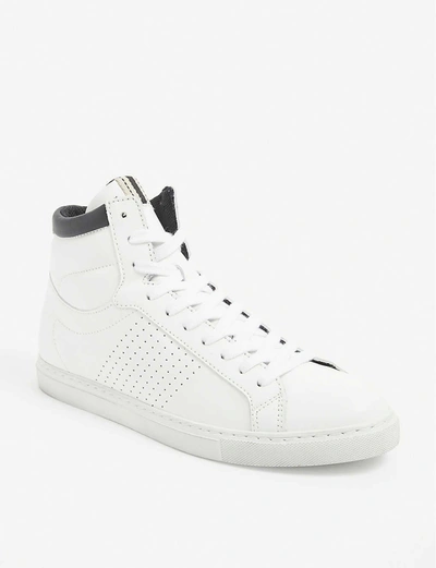 Shop Ba&sh Hcosta Perforated Leather High-top Trainers