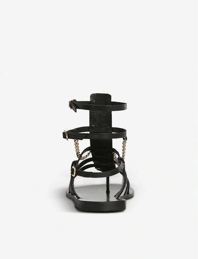 Shop Allsaints Gelda Studded Leather Gladiator Sandals In Black