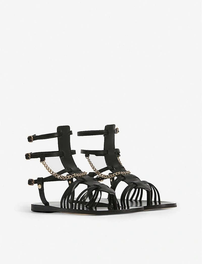 Shop Allsaints Gelda Studded Leather Gladiator Sandals In Black