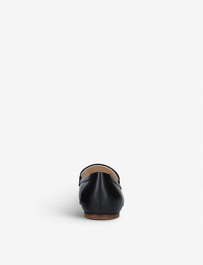 Shop Tod's Double T Leather Loafers In Blk/other
