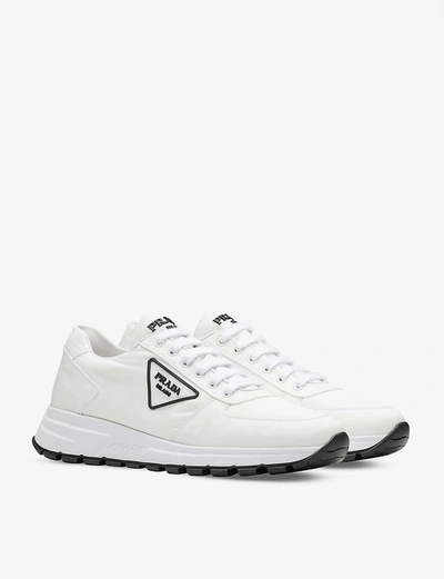 Shop Prada Prax 1 Logo-embossed Recycled-nylon Trainers In White