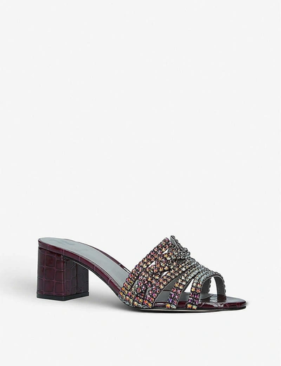 Shop Gina Visage Leather Mules In Wine
