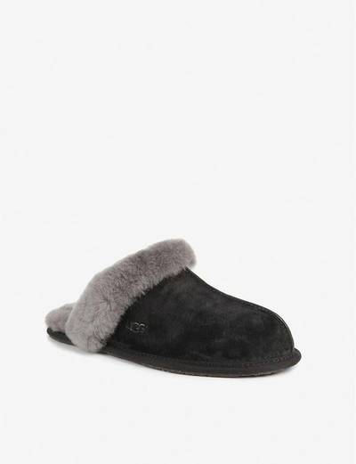 Ugg Scuffette Ii Black Suede Slippers In Blk/grey