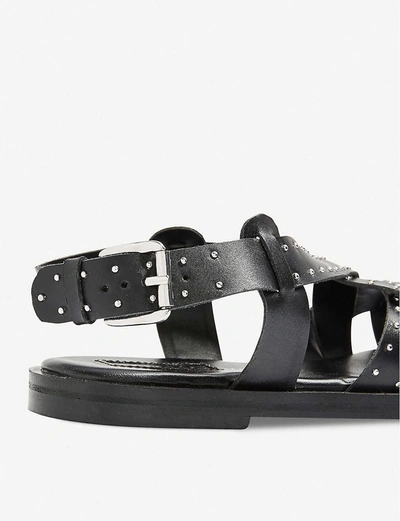Shop Topshop Paige Studded Leather Sandals In Black