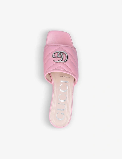 Shop Gucci Jolie Leather Sliders In Pink