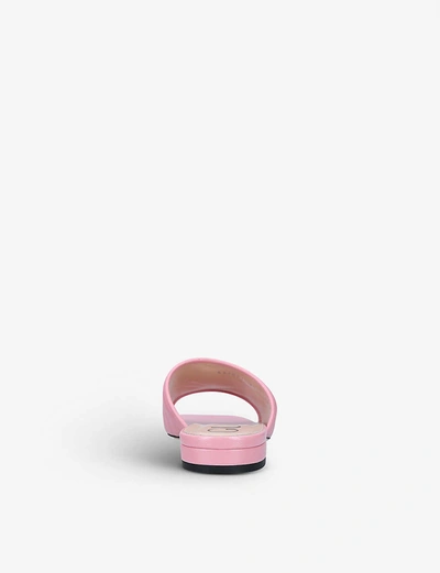 Shop Gucci Jolie Leather Sliders In Pink