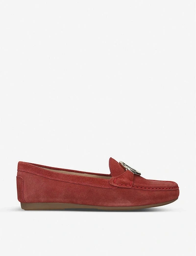 Shop Michael Michael Kors Crawford Logo-embellished Suede Loafers In Rust