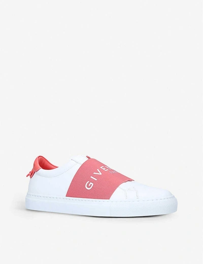 Shop Givenchy Knot Elastic Leather Trainers In White/oth