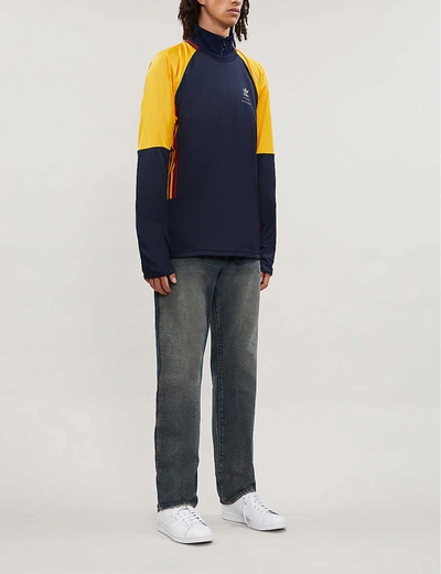 Shop Adidas Originals Adidas X Bed J.w. Ford Colour-blocked Jersey Top In Legend+ink