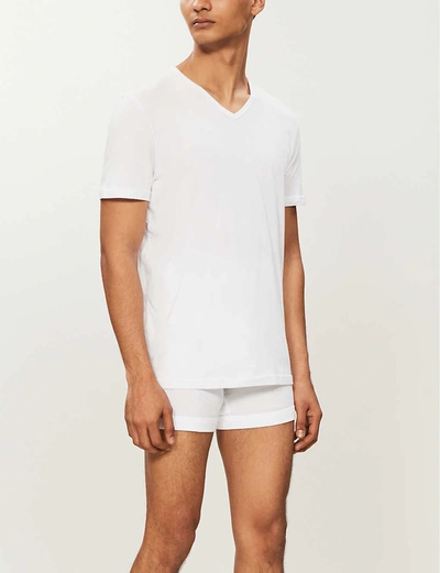 Emporio Armani Pure Cotton V-neck T-shirt 3-pack In Grey,black,white |  ModeSens