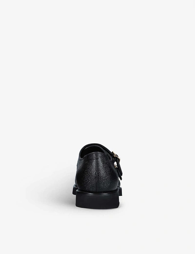 Shop Tom Ford Kensington Pebbled-leather Monk Strap Shoes In Black