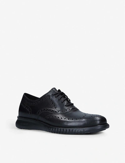 Shop Cole Haan 2.zerøgrand Panelled Leather Oxford Shoes In Black