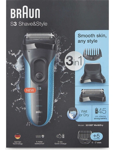Shop Braun S3 Shave & Style 3-in-1 In Black