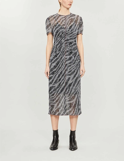 Shop Rag & Bone Maris Zebra-print Dress In Blkmult