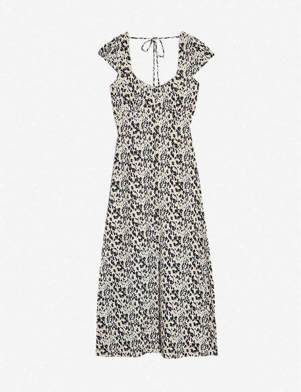 animal print mesh dress