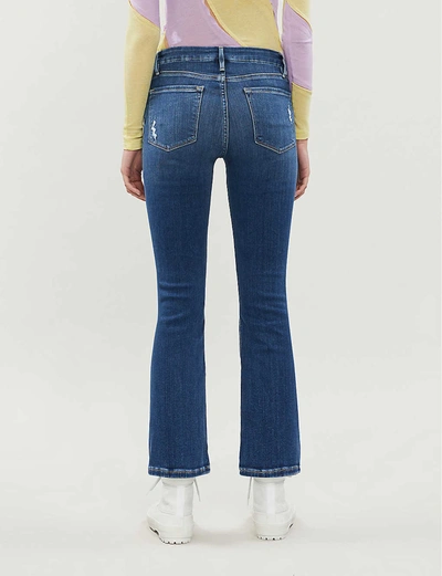 Shop Frame Le Crop Mini Boot Bootcut High-rise Jeans In Packard Rips