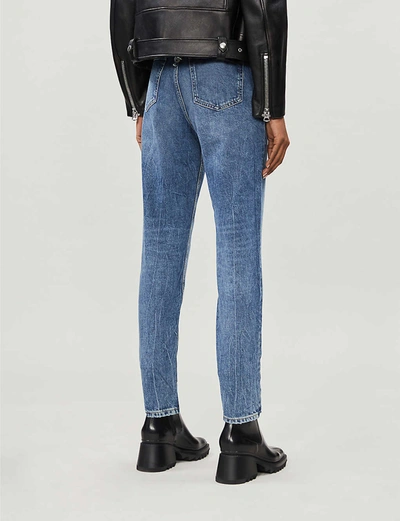 Shop Calvin Klein Slim-fit Tapered High-rise Jeans In Ca098 Mid Blue