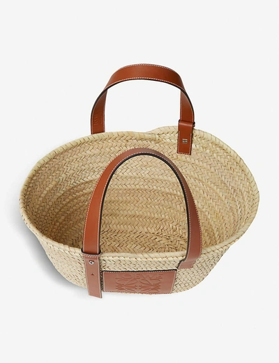 Loewe Open Raffia Basket Bag In Natural/tan