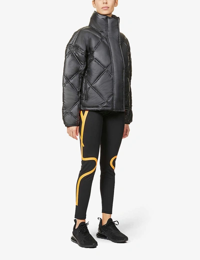 Shop Adidas By Stella Mccartney Detachable-sleeve Padded Recycled-polyester Puffer Jacket In Black