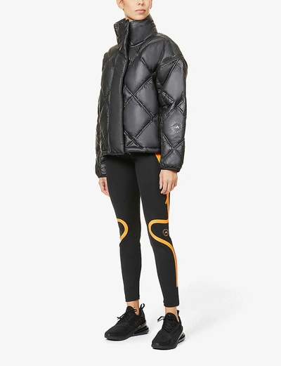 Shop Adidas By Stella Mccartney Detachable-sleeve Padded Recycled-polyester Puffer Jacket In Black