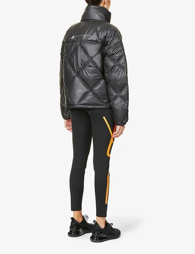 Shop Adidas By Stella Mccartney Detachable-sleeve Padded Recycled-polyester Puffer Jacket In Black