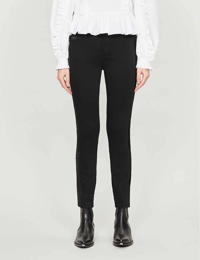 Shop Paige Hoxton Skinny High-rise Jeans In Velvet Onyx