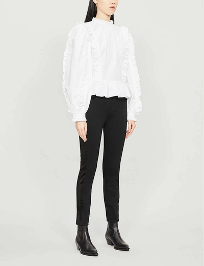 Shop Paige Hoxton Skinny High-rise Jeans In Velvet Onyx