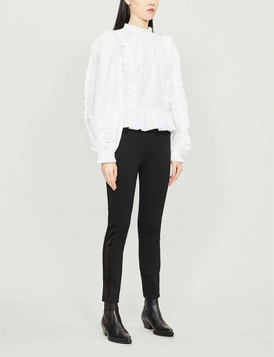 Paige Cindy Straight-leg High-rise Stretch-denim Jeans In Velvet Onyx
