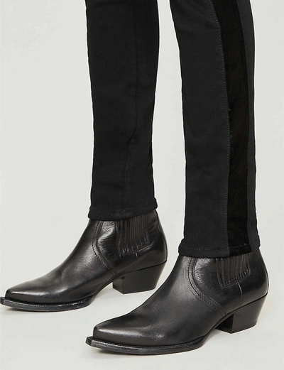 Paige Cindy Straight-leg High-rise Stretch-denim Jeans In Velvet Onyx