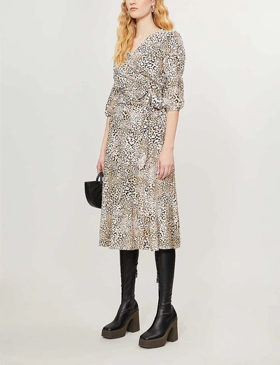 Shop Faithfull The Brand Luda Leopard-print Rayon Midi Skirt In Signe+animal