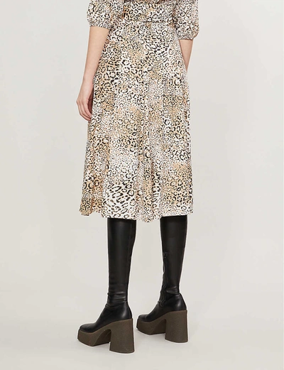 Shop Faithfull The Brand Luda Leopard-print Rayon Midi Skirt In Signe+animal