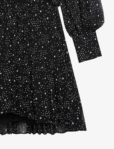 Shop The Kooples Star-print Chiffon Dress In Bla01