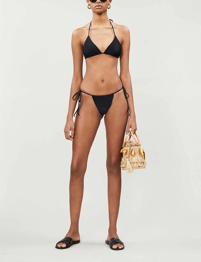 Shop Frankies Bikinis Tia Halterneck Bikini Top In Black
