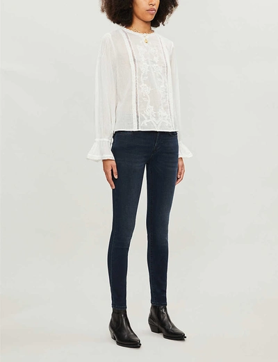 Shop Frame Le Skinny De Jeanne Skinny Mid-rise Jeans In Galloway