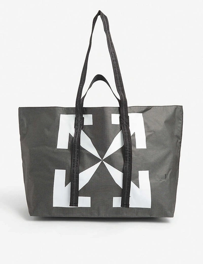 Shop Off-white Arrows Pvc Tote Bag In Black+white