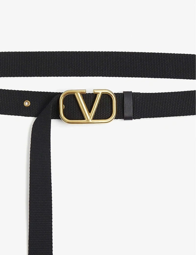 Shop Valentino Vring Logo Tape Belt In Army+green