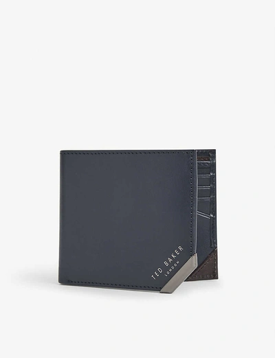 Shop Ted Baker Vy Korning Leather Wallet In Navy