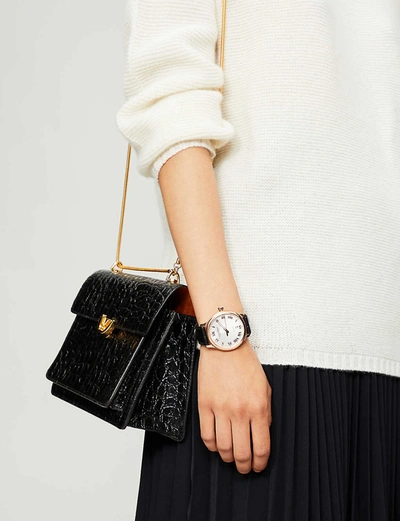 Chopard L.u.c 1937 Classic 18ct Rose-gold And Alligator-embossed Leather Watch In Black And Rose Gold